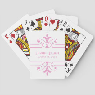 Baraja De Cartas Tarjetas de reproducción ornamentales de color ros