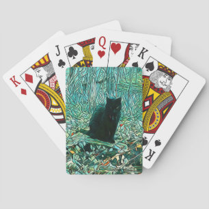Baraja De Cartas Tarjetas de reproducción para gato negro