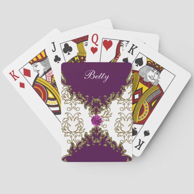 Baraja De Cartas Tarjetas de reproducción personalizadas Damask (Reverso)