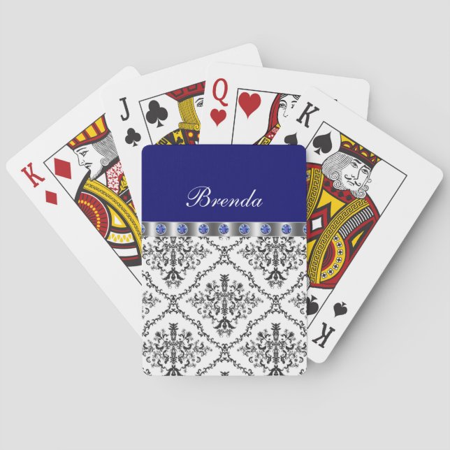 Baraja De Cartas Tarjetas de reproducción personalizadas Damask (Reverso)