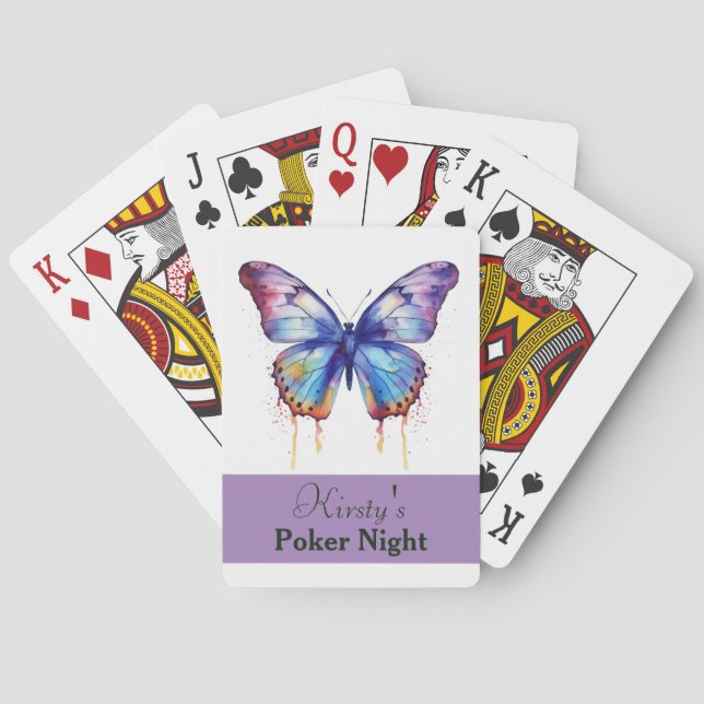 Baraja De Cartas Tarjetas de reproducción personalizadas de maripos (Reverso)