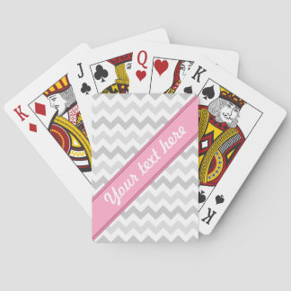 Baraja De Cartas Tarjetas de reproducción personalizadas Gray Chevr