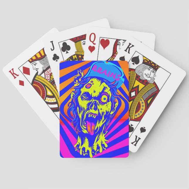 Baraja De Cartas Tarjetas de reproducción personalizadas Zombie (Reverso)