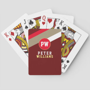 Baraja De Cartas Tarjetas de reproducción roja diagonalmente rayada