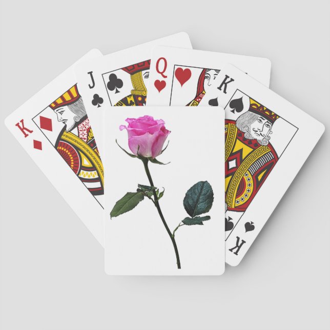 Baraja De Cartas Tarjetas de reproducción rosa rosa (Reverso)
