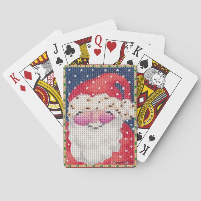 Baraja De Cartas Tarjetas de reproducción Santa (Reverso)