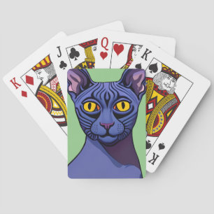 Baraja De Cartas Tarjetas de reproducción Sphynx Cat