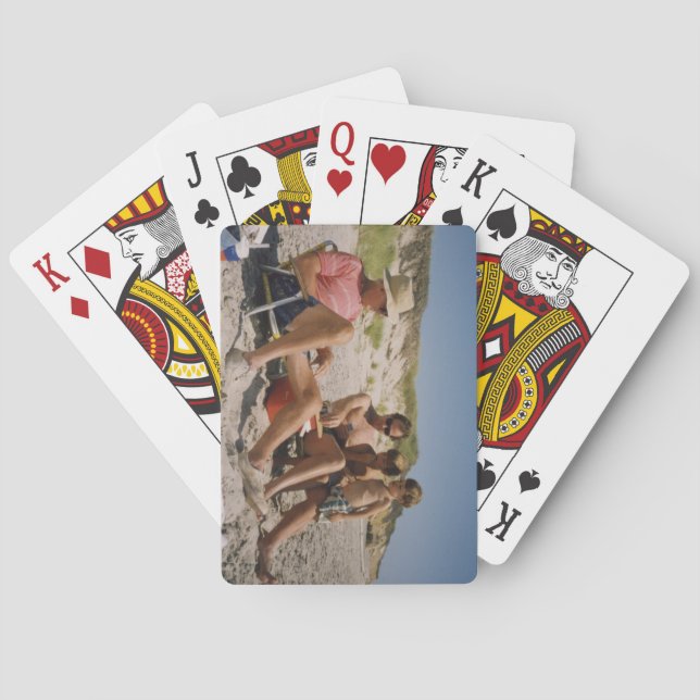 Baraja De Cartas Tarjetas de RWH Cribbage en la playa (Reverso)