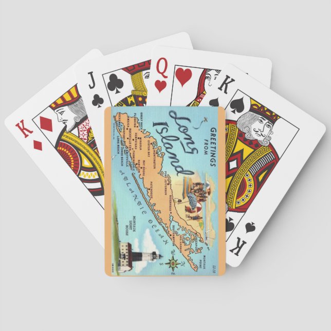 Baraja De Cartas Tarjetas de saludo de Long Island (Reverso)