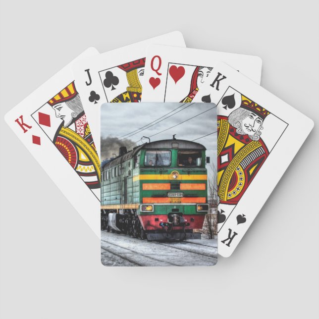 Baraja De Cartas Tarjetas de tren de motor de vapor para locomotora (Reverso)