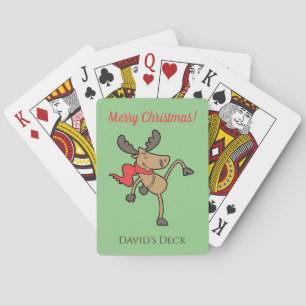 Baraja De Cartas Tarjetas divertidas de Navidad del alce