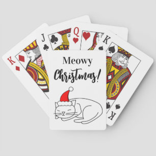 Baraja De Cartas Tarjetas divertidas de Navidad Meowy para jugar co