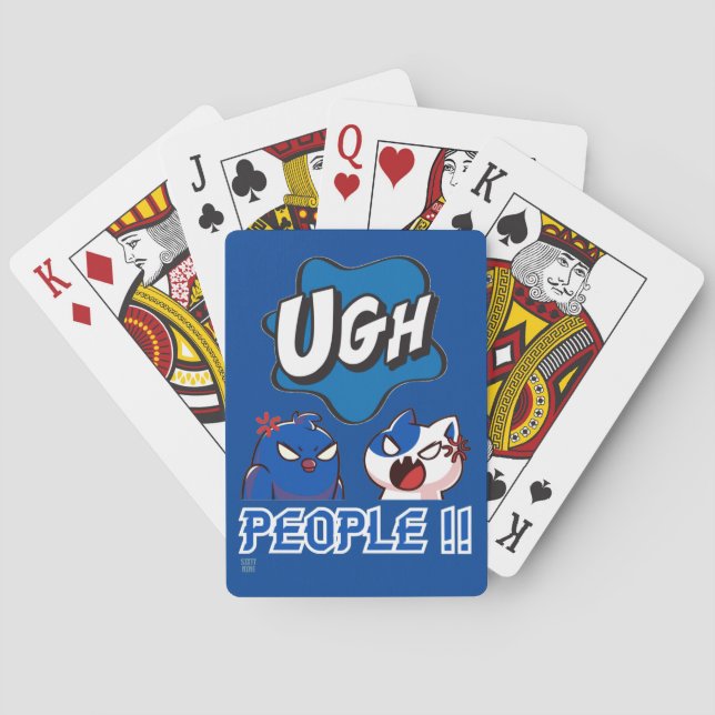 Baraja De Cartas tarjetas divertidas "UGH GENTE !!" (Reverso)