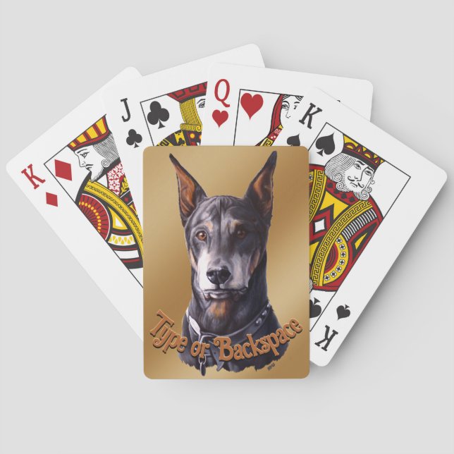 Baraja De Cartas Tarjetas Doberman para jugar Doberman Pinscher (Reverso)