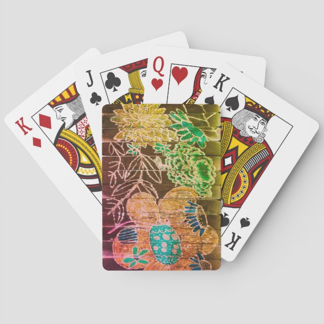 Baraja De Cartas tarjetas florales (Reverso)