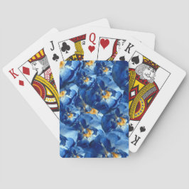 Baraja De Cartas Tarjetas Jugadoras Patrón de Foto Floral Rosas Azu