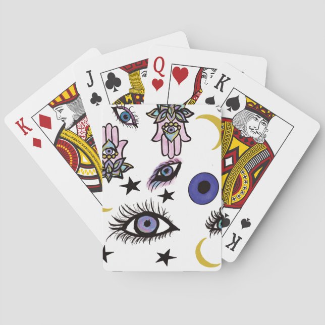 Baraja De Cartas tarjetas oculares malvadas, tarjetas celestiales,  (Reverso)