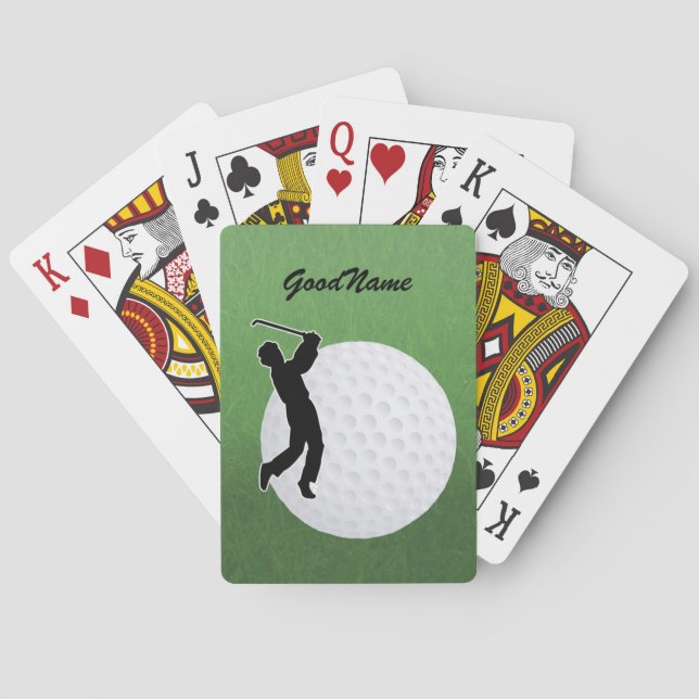 Baraja De Cartas Tarjetas para el golfer, personalizar con nombre (Reverso)