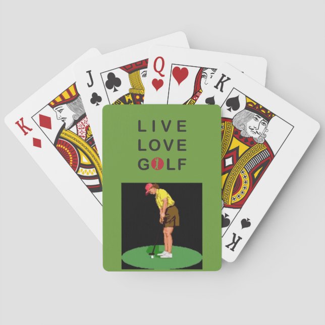 Baraja De Cartas Tarjetas para jugar al golf LiveLove (Reverso)