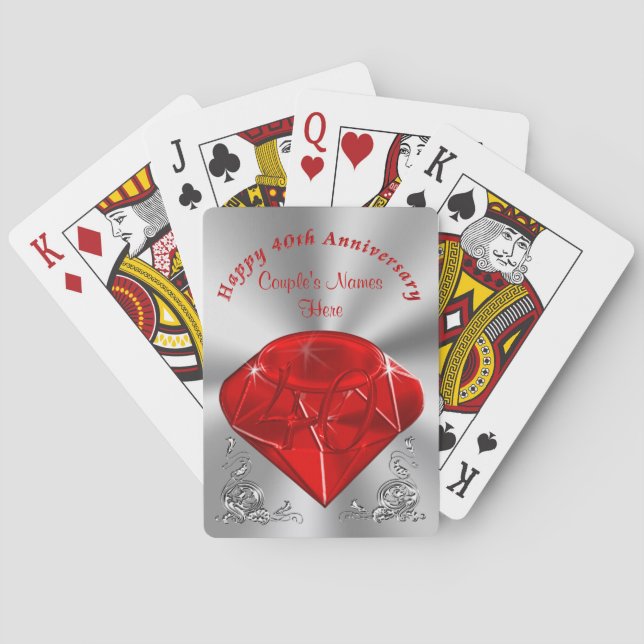 Baraja De Cartas Tarjetas PERSONALIZADAS con Regalos Baratos del 40 (Reverso)