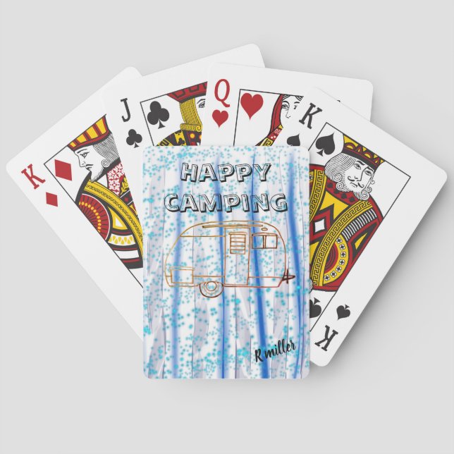Baraja De Cartas Tarjetas que acampan felices (Reverso)