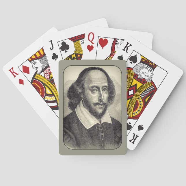 Baraja De Cartas Tarjetas retraídas William Shakespeare (Reverso)