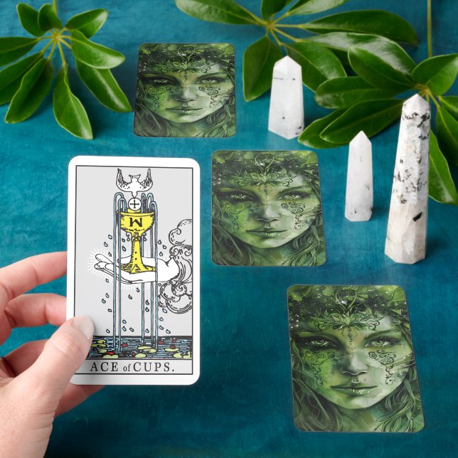 Baraja De Cartas Tarjetas Tarot de Bruja Verde (in situ)
