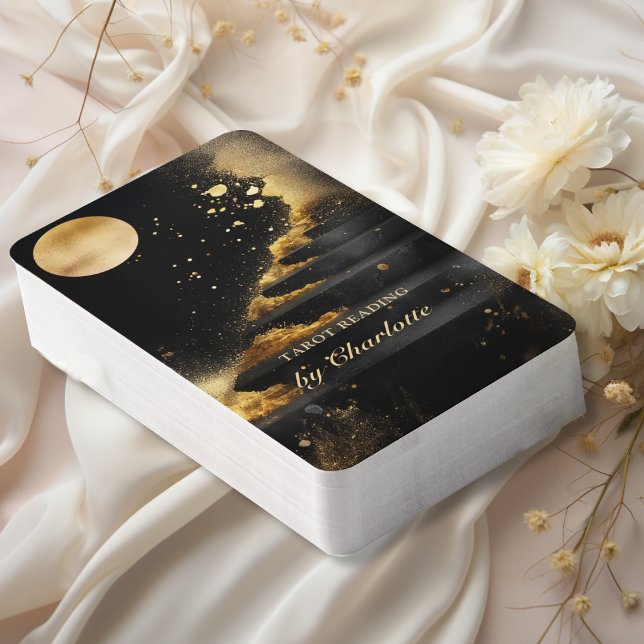 Baraja De Cartas Tarjetas Tarot personalizadas: Black & Gold Moon E (Personalized Tarot Cards-Black & Gold Moon Edition with your name.)