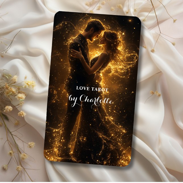 Baraja De Cartas Tarjetas Tarot personalizadas - Love Tarot (Personalized Love Tarot Cards - Embrace of Gold Edition - with your name, text or message. 
)