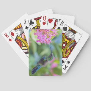 Baraja De Cartas Tarjetas Throated verdes del colibrí del Carib