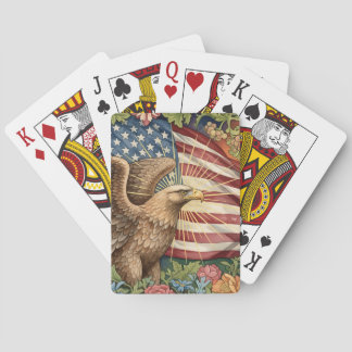 Baraja De Cartas Tarjetas vintage de la bandera americana, arte pat