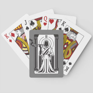 Baraja De Cartas Tarot Alta Sacerdotisa Fumando Hierba Ocultismo