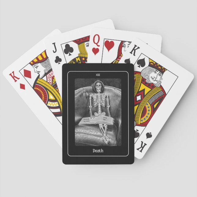 Baraja De Cartas Tarot De La Muerte De Skeleton Blanco Y Negro Grac (Reverso)