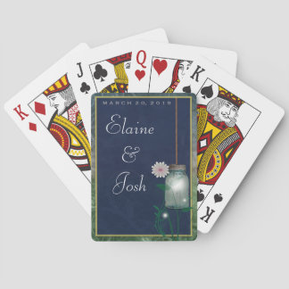 Baraja De Cartas Tarro de albañil con las flores y el verdor