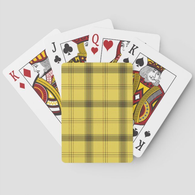 Baraja De Cartas Tartán amarillo escocés (Reverso)