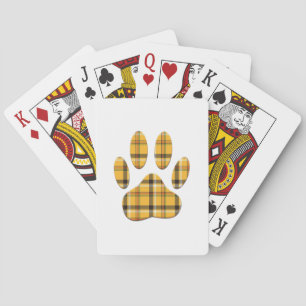 Baraja De Cartas Tartan Dog Paw Print