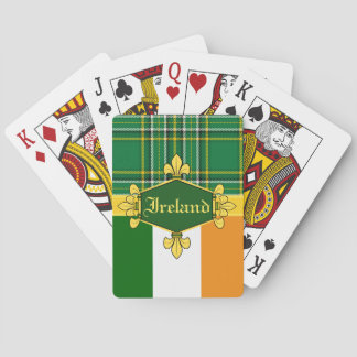 Baraja De Cartas Tartán nacional de Irlanda, bandera, personalizar