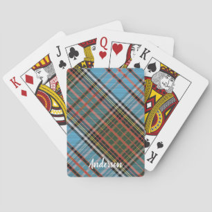 Baraja De Cartas Tartán Plaid Light Blue Rustic Clan Anderson