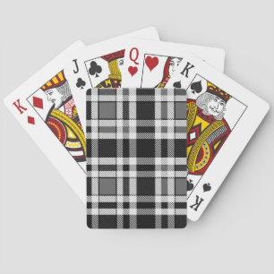Baraja De Cartas Tartán Tartán Tartán de plástico blanco gris negro