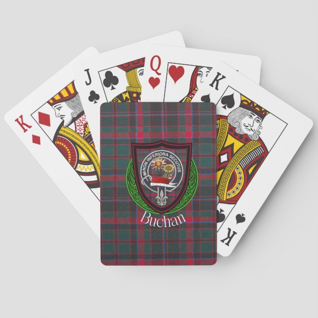 Baraja De Cartas Tartan y Cresta del Clan Escocés Buchan (Reverso)