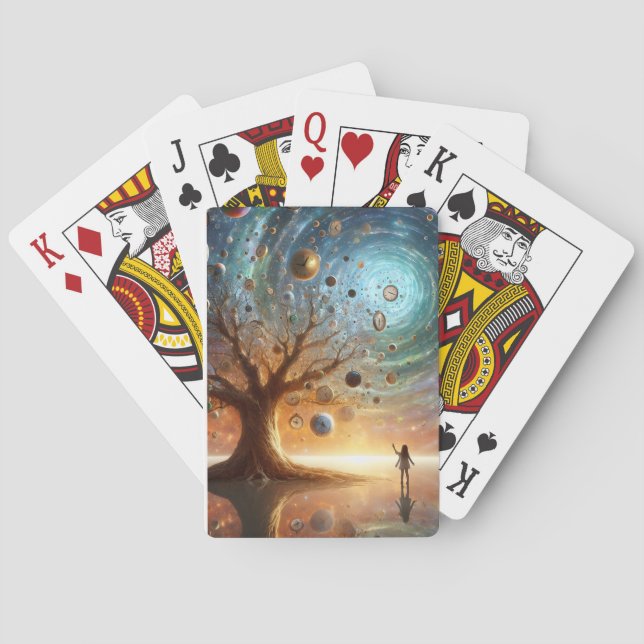 Baraja De Cartas Tasa de papel verde de los controladores de tiempo (Reverso)