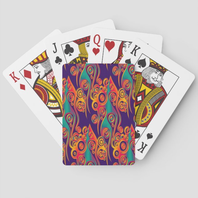Baraja De Cartas Tattoo Pattern Art - llamas y círculos (Reverso)