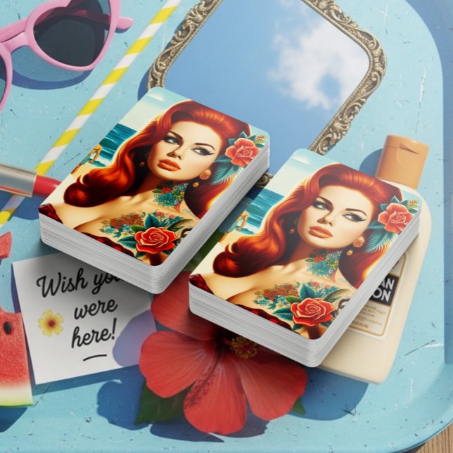 Baraja De Cartas Tattooed Redhead Pin-up (Subido por el creador)