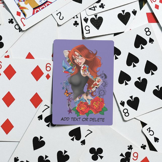Baraja De Cartas Tattoos de la mujer de Redhead (Subido por el creador)