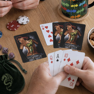 Baraja De Cartas Tatuaje de dragón de fantasía audaz en mujer