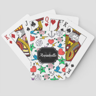 Baraja De Cartas Tatuaje de la vieja escuela