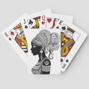 Baraja De Cartas Tatuaje tribal de retrato Chica africano