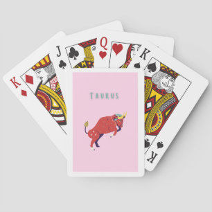 Baraja De Cartas Tauro rosa, zodiaco, impresión de signo estelar