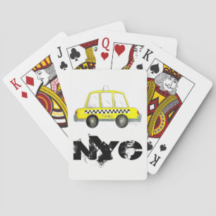 Baraja De Cartas Taxi NYC Amarillo de Nueva York revisado con papel