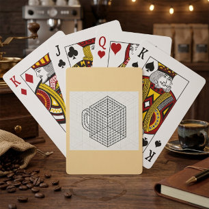 Baraja De Cartas Taza de café geométrica Arte de rejilla isométrica